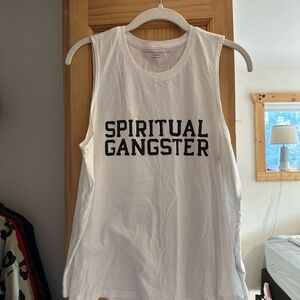 Spiritual Gangster White Tank with Black Logo